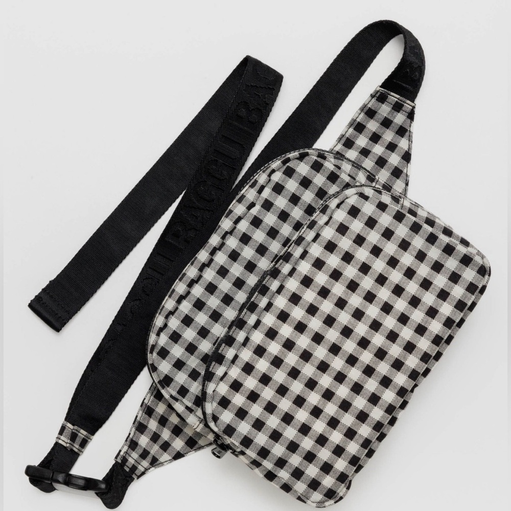 BAGGU black and white gingham fanny pack- sold out everywhere!